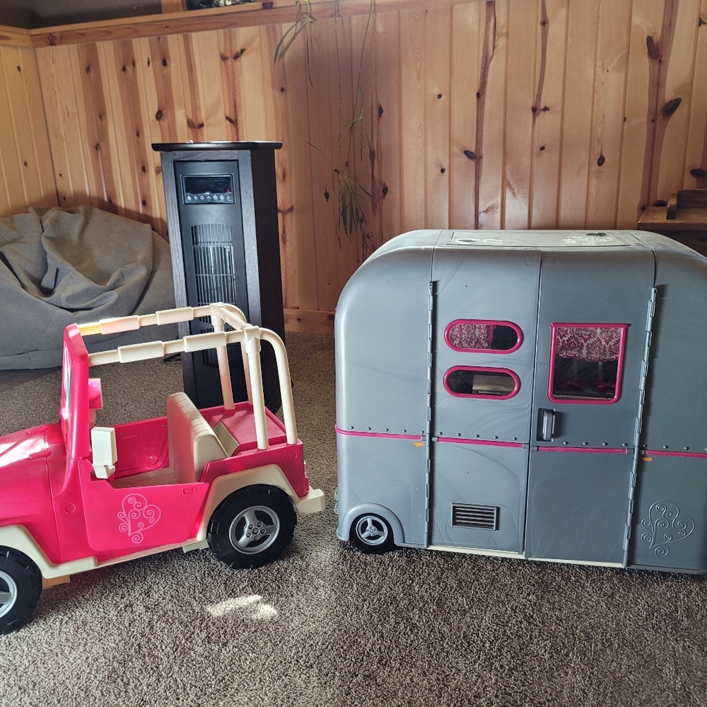 American girl doll camper and jeep